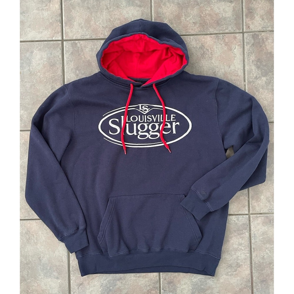 Louisville Slugger Embroidery Navy Men's Hoodie Size Large
